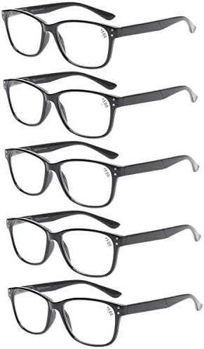 Очила за четене JOSCHOO, 5 опаковки, качествени ридеры на пружинном панта, първокласни черни дизайнерски модни за мъже и жени