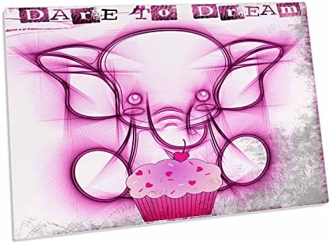 3dRose Dare to Dream Розов слон и рисуване от кифли - Настолни подложки (dpd-214637-1)