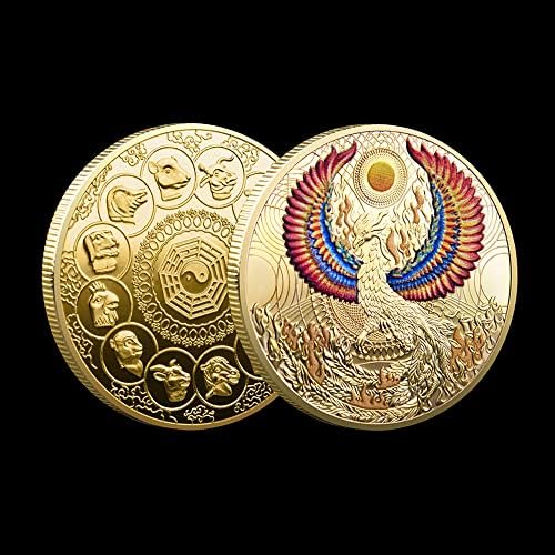 Китайска Монета Феникс се Възражда от Пепелта Предизвикателство Монета Стъргало За Билети Инструмент