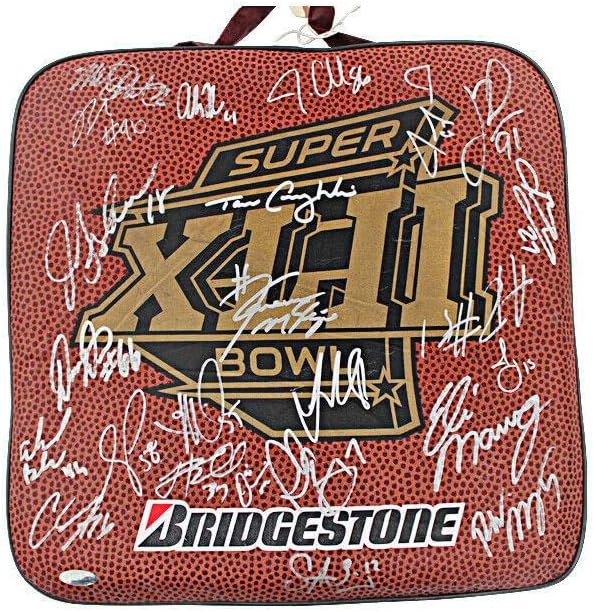 2007 Отбор в Шампионската Суперкупата на Ню Йорк Джайентс Подписа възглавница на седалката SB С помощта на JSA COA - NFL С автограф на