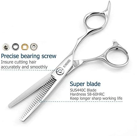 6-ИНЧОВИ Ножица За Подстригване на коса и 5,75-Цолови Ножица За Изтъняване на коса Фризьорски ножици Kinsaro