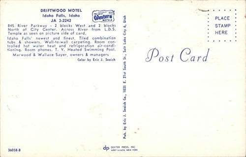 Мотел Driftwood, Айдахо Фолс, щата Айдахо, оригиналната реколта картичка