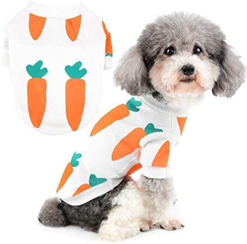 Ranphy Тениска с Кучето за малки Момичета, Жилетка с принтом Моркови, Сладка Облекло за Кутрета, Пролетно-Лятна Дишащи Дрехи, Подходящи