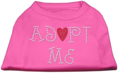 Mirage Pet Products 14-Инчов Тениска с кристали Adopt Me за домашни любимци, Голяма, ярко-Розова