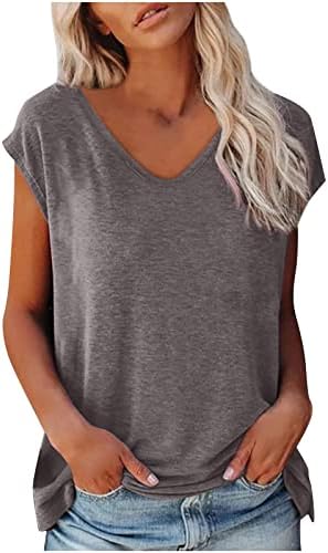 Лятна Есенна Риза за дами 2023 Без Ръкави, С Дълбоко V-образно деколте, Памучен, Свободно Намаляване на Основните Риза Свободно