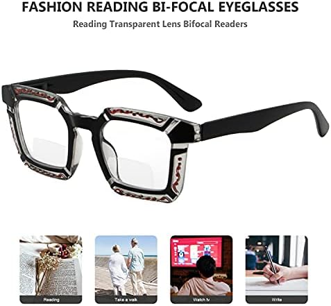 Eyekepper, 4 опаковки бифокальных очила за четене, стилни двухфокусные ридеры за жени + 2,50
