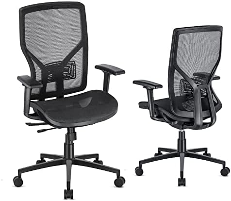 Ергономичен Офис стол SUNNOW с Регулируема Лумбална подкрепа, Сетчатое Работно стол с висока Облегалка и Разтегателен Седалка, 2D-Подлакътник