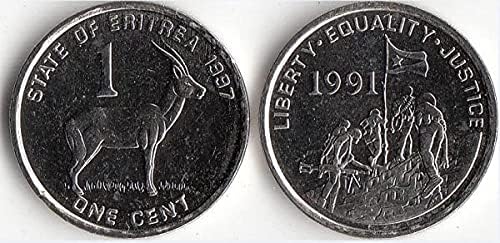 Африканска Нова Африканска Нова Еритрея Монета в 1 точка 1991 година на издаване Подарък колекция от чужди монети Бурунди 4 Набор