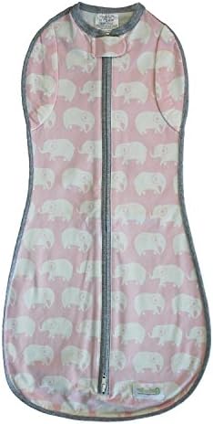 Детско Пеленальное одеяло-трансформатор Woombie, се Превръща в Носимое Одеало за бебета до 6 месеца, Kiss Pink Elephant,