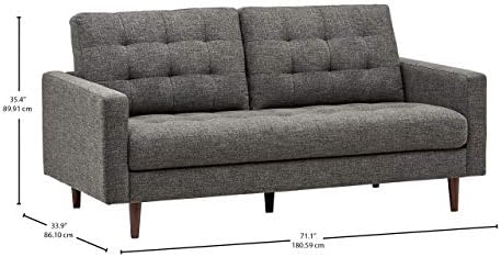 Марка – Нит Cove, модерен тафтинговый диван за апартамент средата на века, 72 W, тъмно сив