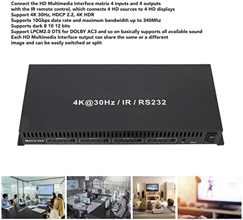 4K @ 30Hz матричен превключвател мултимедиен интерфейс HD 4x4, сплитер мултимедийно ключа HD 4 от 4 излизане с горивото Rs232,