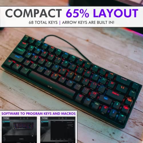 Клавиатура Nation с наклон 65% - Компактна механична клавиатура с възможност за гореща замяна - Двухпроводная или безжична RGB
