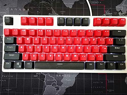 87/104 Клавиши Doubleshot Червено-Черни Шапки с подсветка от ПБТ за геймърска механична клавиатура Cherry MX (87 клавиши)