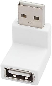 Нов Lon0167 Бял с наклон под ъгъл 90 градуса USB reliable efficiency 2.0 Тип A адаптер Конектор тип Мъж-жена до лакътя (id: 011