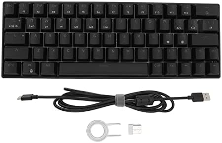Механична клавиатура Luqeeg RGB, 64 клавишите, 60% Подкрепа механична геймърска клавиатура, 2.4 G, BT3.0 5.0, Връзка Type