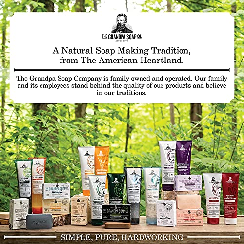 Сапун с дървени въглища от The Grandpa Soap Company | Веганское, Чист сапун за лице и тяло | Органично масло от коноп + Ментови масла | Сапун,