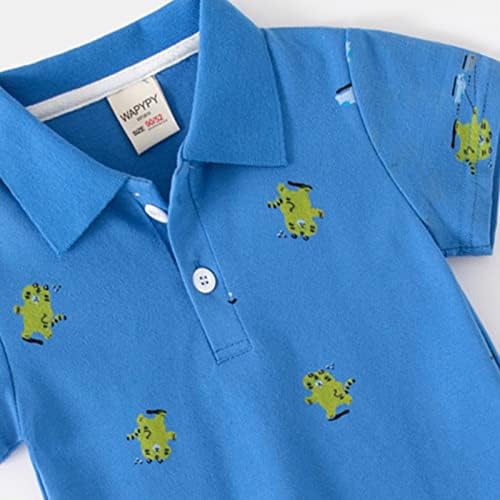 Тениска с къс ръкав за малки момчета и момичета, Детски Блузи с шарени Великденски Мультяшного Заек, Тениска (0314H-Син, на 4-5 години)