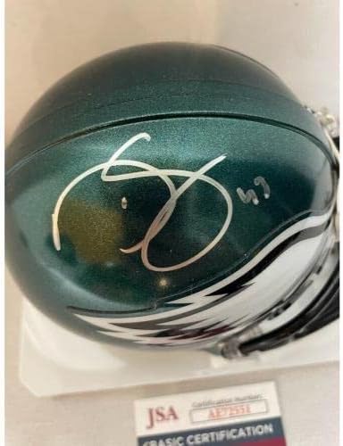 Мини-каска Philadelphia Eagles с автограф на Дарън Спролза JSA AE72551 - Мини-каски NFL с автограф