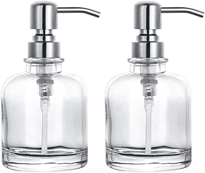 Прозрачна опаковка сапун с Антикоррозийным помпа, (2 опаковки, 12 унции), Опаковка от сапун за Баня, Пластмасова Опаковка дезинфектант за