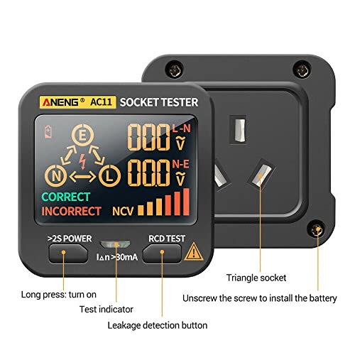 Led Дигитален Дисплей Тест Напрежение AC11 Smart Socket Тестер Инструмент за проверка на Детектор