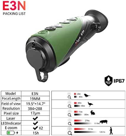 FIRFOX Тепловизор Ловен E2N E3N Инфрачервена Термични камера за Нощно Виждане Монокуляр Топлинна Мерник с WiFi Външно наблюдение