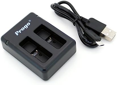 Двухканальное USB-зарядно устройство Progo, съвместим с GoPro HERO5 HERO5 Black и е съвместимо с батерии GoPro AHDBT-501, AABAT-001, 601-10197-000