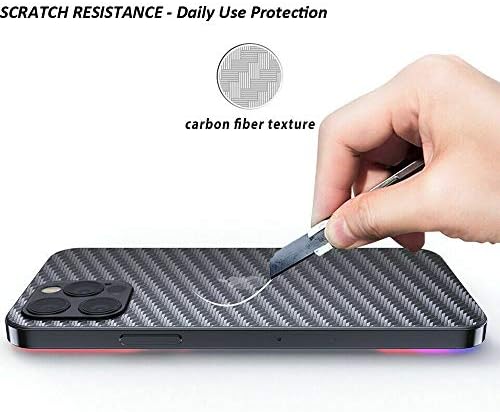 За iPhone 12 Pro Защитно фолио за задната част на панелите от въглеродни влакна, 3D Ultra Thin Protective Film-2 опаковки-Прозрачни