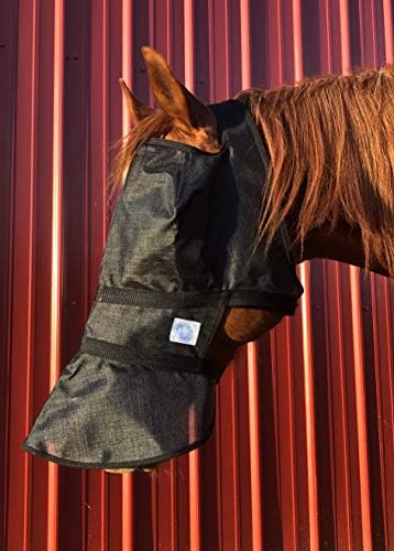 Козирка за коня Нхг Horse Ranch Full Face с защита от uv (малкият Кон, черен)