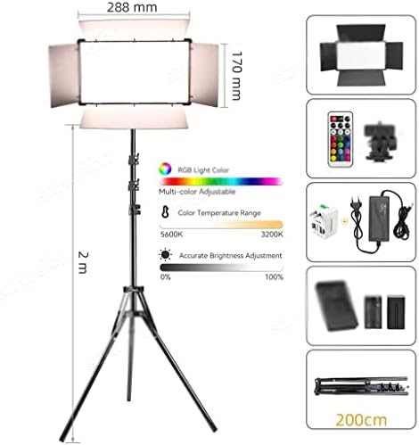 LMMDDP 12-Инчов RGB led лампа за видеозаснемане, full color лампа с регулируема яркост 3200-5600K, панел, лампа за фото студио (Цвят: E, размер: