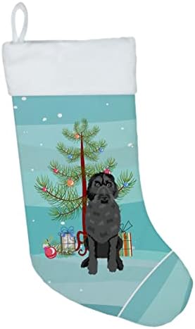 Carolin's Treasures WDK3004CS Doodle Черен 3 Коледни Чорапи, чорапи за окачване на камината, Коледен Сезон, декорация за Партита, Семейни