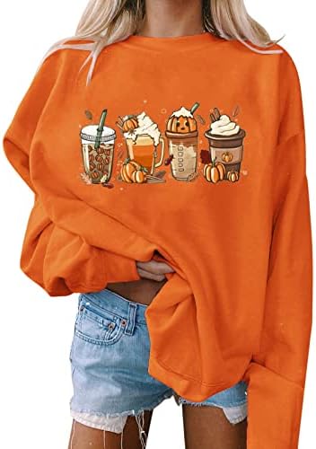 Ежедневни Hoody За жени, Модни Hoody с кръгло деколте и Принтом на Хелоуин, Свободна Hoody, Монтиране Пуловер, Блузи С Дълъг