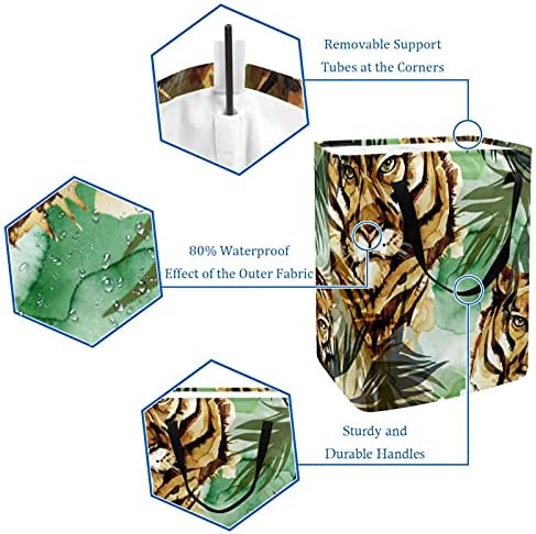 Кошница за съхранение на Тигър Tropical Голям Размер с дръжка, Сгъваеми Контейнери-Организаторите за Дома, Детски Играчки, Детски