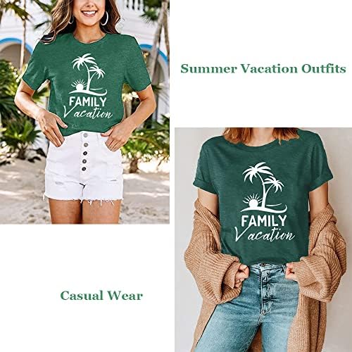 Плажна Риза За семейна Почивка, Дамски Летни Тениски Coconut Tree Sunrise, Хавайски Ризи За Почивка, Върхове