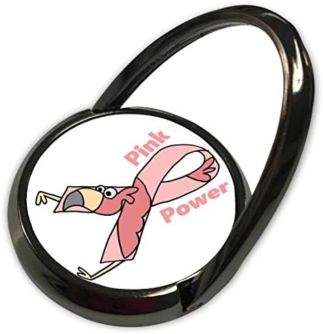 3dRose All Smiles Art - Вдъхновяваща - Забавен Стръмен Розово Фламинго, Розова лента, Розова силата на Поддръжка на рак