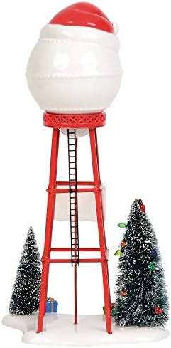 Отдел 56 Селски Кръст Аксесоари за стоки Фигурка Водна кула на Дядо Коледа, 11,42 инча, Многоцветен