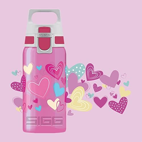 SIGG - Детска бутилка за вода - Viva One Hearts - Запечатани - Могат да се мият в миялна машина - Без Бисфенол А - Спорт и Велосипеди