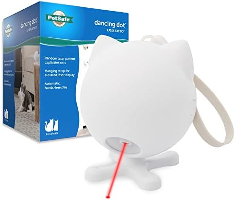 Яки Dancing Dot - Автоматична лазерна играчка за котки - Интерактивна - Премахва безпокойство и скука - Лазерен фигура във вид на
