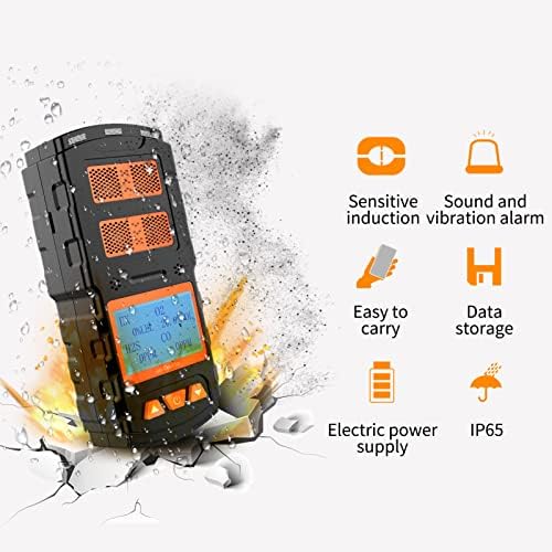 Газ Детектор, CHNADKS Акумулаторна батерия 4 Газов монитор Ex H2s, Co O2 с LCD дисплей с Няколко Индикаторите за Звук, светлина,