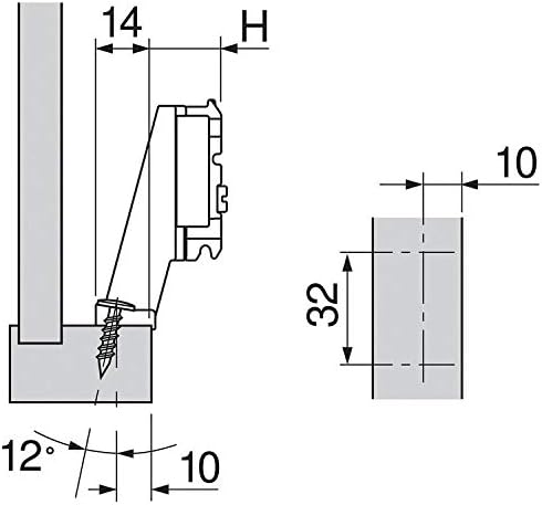 Преходна плоча за секретни предната рамка Blum 9 мм, височина на cam се регулира, закопчава с винт. 175Х5030.21 (Комплект