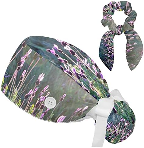 Пищната Шапка с бантиком във формата на цвете, Лавандула, Ластикът за коса с Един размер