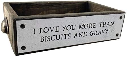 ANVEVO АЗ Те обичам повече, отколкото Бисквитки и Сос – Кутия за домашен интериор с Южните Поговорками – Сладък и Забавен