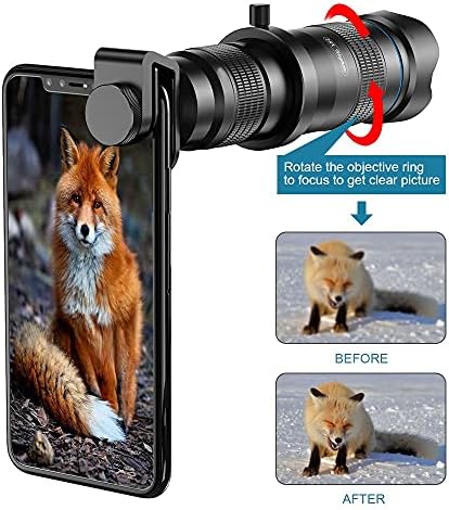Оптично Обектива на камерата на телефона MOUMI HD 28X Телеобектив с монокуляром с мини-статив за селфи за всички смартфони (размер: