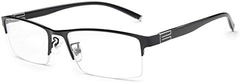Леки компютърни Очила за четене със защита от Blu-ray в полуободке + 2,00 Мъжки Дамски Очила с черна рамка