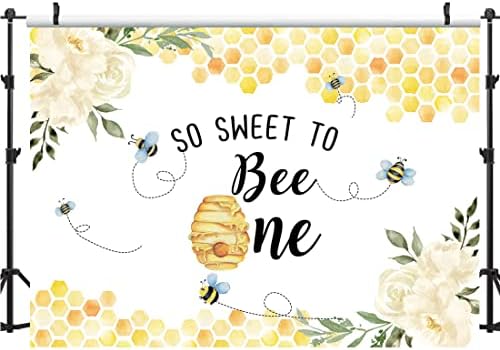 Пчелен Фон Lofaris 1st Birthday Жълти Пити, Такива сладки за Пчелите, Едно Цвете, Малко Меден Фон, Тема на Пчелите, Първите Декорации за Малки