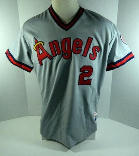 1988 California Angels Дерон Джонсън 2 Играта е Пусната Сива Риза с Флага на САЩ P Rem 5 - Използваните в играта тениски MLB