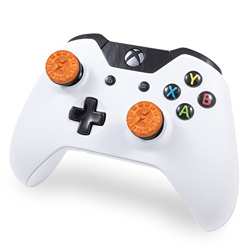 Контролер KontrolFreek Atomic за Xbox One и Xbox Series X | Високопроизводителни Джойстици | 2 Изпъкнали уши средна височина | Оранжево