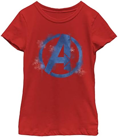 Тениска с къс ръкав за момичета с Логото на Marvel Little, the Big Отмъстителите Spray