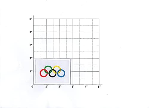 Първа нашивка с Олимпийския Флаг, Малка, Бродирани Желязо, за Шапки, Ризи, Якета, Дрехи, Раници, Дънки, Шапки с Размери Около 2x3 инча