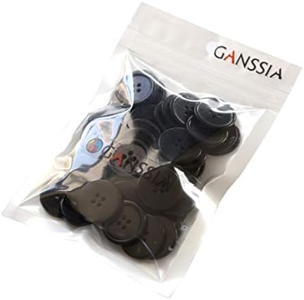 GANSSIA 1 Инч (25 мм) Черни Копчета от Смола Шевна Плосък Пуговица за Облекло DIY Занаятите Decoration Опаковка от 50 бр.