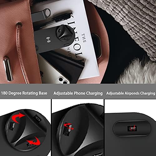Безжична зарядно устройство Curvitfid Black, Поставка за бързо безжично зарядно устройство 4 в 1, съвместима с iPhone12/11/X/8 Samsung